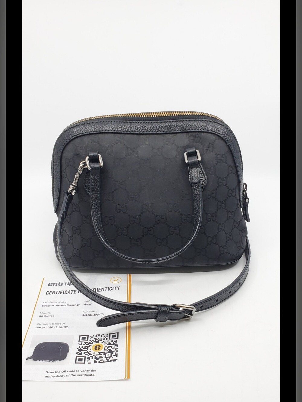Gucci GG Nylon Mini Boston Top Handle Bag